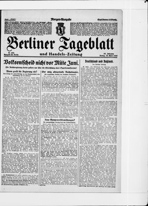 Berliner Tageblatt und Handels-Zeitung on Apr 30, 1926