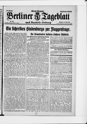 Berliner Tageblatt und Handels-Zeitung on May 10, 1926