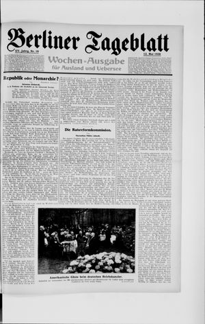 Berliner Tageblatt und Handels-Zeitung vom 13.05.1926
