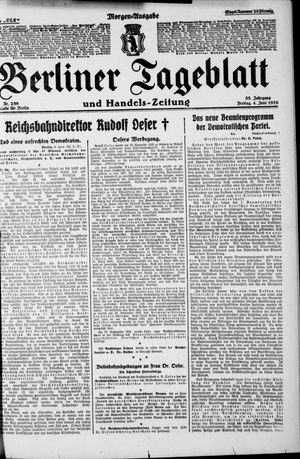 Berliner Tageblatt und Handels-Zeitung vom 04.06.1926