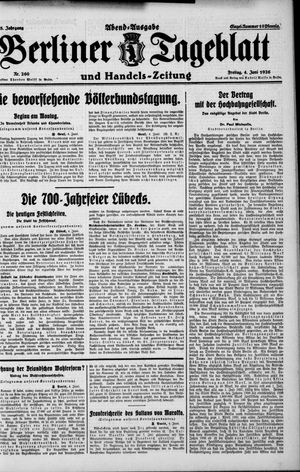 Berliner Tageblatt und Handels-Zeitung on Jun 4, 1926