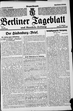Berliner Tageblatt und Handels-Zeitung vom 09.06.1926