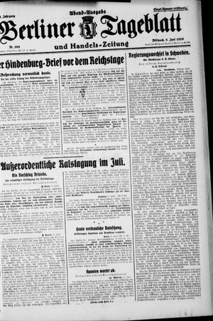 Berliner Tageblatt und Handels-Zeitung vom 09.06.1926