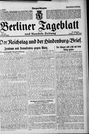 Berliner Tageblatt und Handels-Zeitung vom 11.06.1926