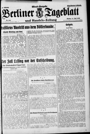 Berliner Tageblatt und Handels-Zeitung vom 14.06.1926