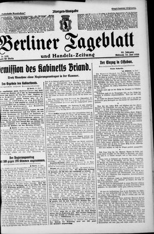 Berliner Tageblatt und Handels-Zeitung vom 16.06.1926