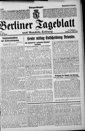 Berliner Tageblatt und Handels-Zeitung vom 18.06.1926