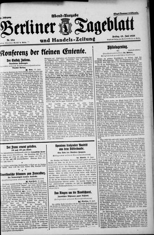 Berliner Tageblatt und Handels-Zeitung vom 18.06.1926