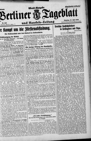 Berliner Tageblatt und Handels-Zeitung vom 22.06.1926
