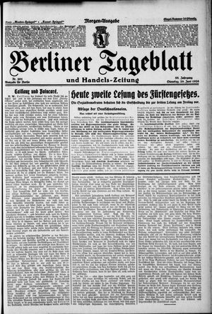 Berliner Tageblatt und Handels-Zeitung vom 29.06.1926