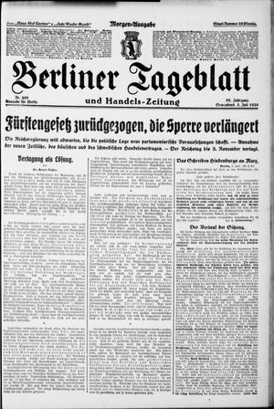 Berliner Tageblatt und Handels-Zeitung vom 03.07.1926