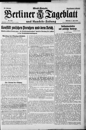 Berliner Tageblatt und Handels-Zeitung vom 07.07.1926