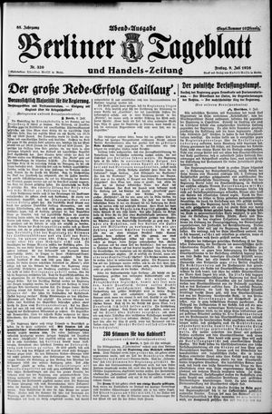 Berliner Tageblatt und Handels-Zeitung vom 09.07.1926