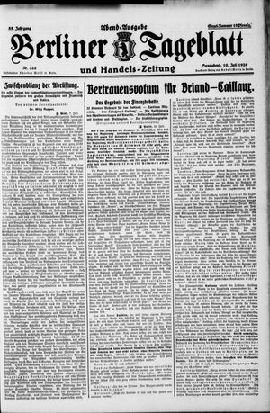 Berliner Tageblatt und Handels-Zeitung vom 10.07.1926