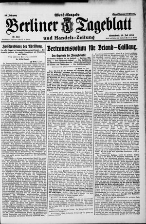 Berliner Tageblatt und Handels-Zeitung vom 10.07.1926