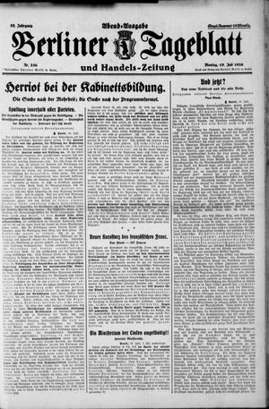 Berliner Tageblatt und Handels-Zeitung vom 19.07.1926