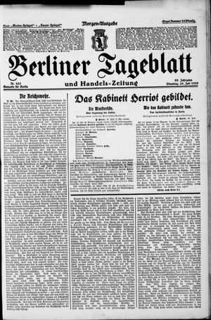 Berliner Tageblatt und Handels-Zeitung vom 20.07.1926