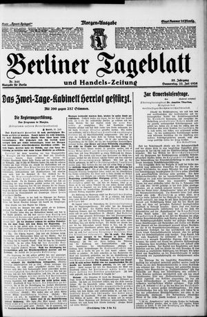 Berliner Tageblatt und Handels-Zeitung vom 22.07.1926