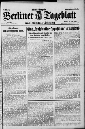 Berliner Tageblatt und Handels-Zeitung vom 26.07.1926