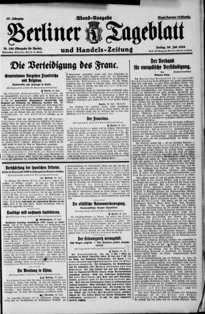 Berliner Tageblatt und Handels-Zeitung vom 30.07.1926