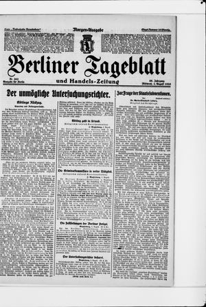 Berliner Tageblatt und Handels-Zeitung vom 04.08.1926