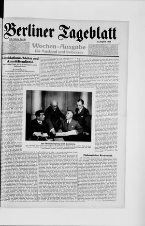 Berliner Tageblatt und Handels-Zeitung vom 05.08.1926