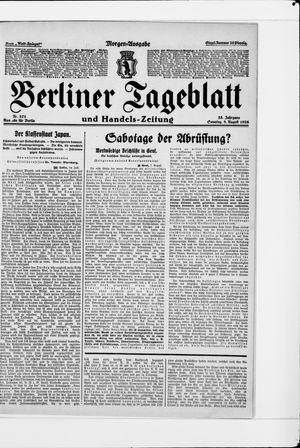 Berliner Tageblatt und Handels-Zeitung vom 08.08.1926