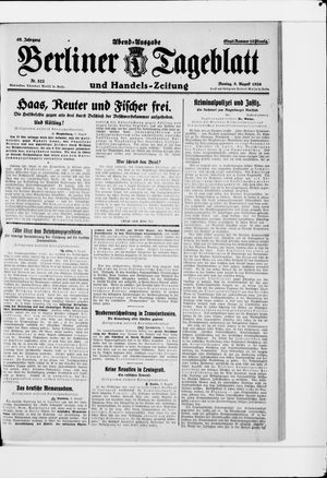 Berliner Tageblatt und Handels-Zeitung vom 09.08.1926