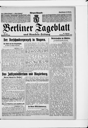 Berliner Tageblatt und Handels-Zeitung vom 10.08.1926