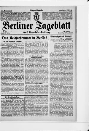Berliner Tageblatt und Handels-Zeitung vom 12.08.1926