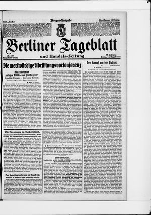Berliner Tageblatt und Handels-Zeitung vom 13.08.1926