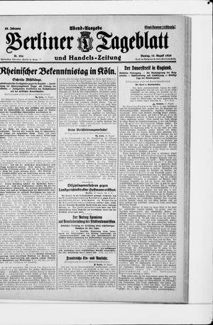 Berliner Tageblatt und Handels-Zeitung vom 16.08.1926