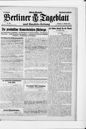 Berliner Tageblatt und Handels-Zeitung vom 17.08.1926