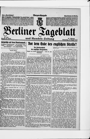 Berliner Tageblatt und Handels-Zeitung vom 19.08.1926