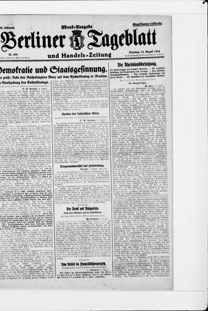 Berliner Tageblatt und Handels-Zeitung vom 24.08.1926