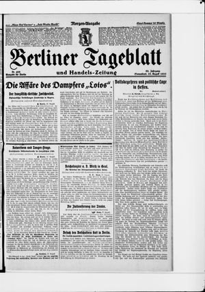 Berliner Tageblatt und Handels-Zeitung vom 28.08.1926