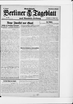 Berliner Tageblatt und Handels-Zeitung vom 28.08.1926