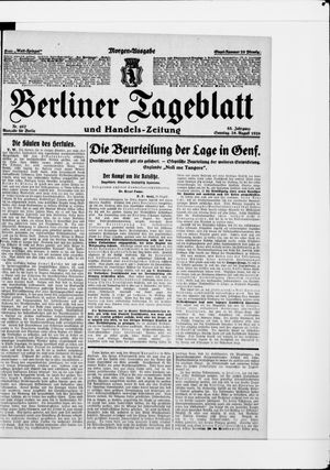 Berliner Tageblatt und Handels-Zeitung on Aug 29, 1926