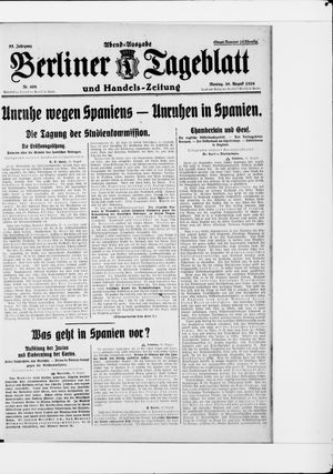 Berliner Tageblatt und Handels-Zeitung on Aug 30, 1926