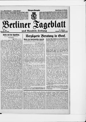 Berliner Tageblatt und Handels-Zeitung vom 31.08.1926