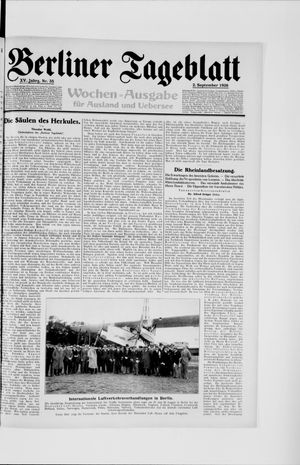 Berliner Tageblatt und Handels-Zeitung on Sep 2, 1926