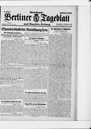 Berliner Tageblatt und Handels-Zeitung on Sep 2, 1926