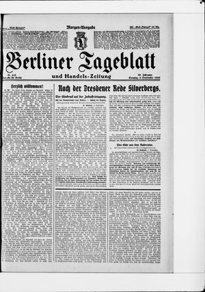 Berliner Tageblatt und Handels-Zeitung on Sep 5, 1926