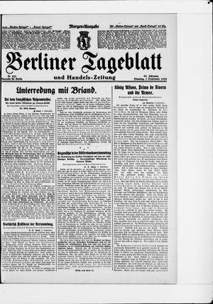 Berliner Tageblatt und Handels-Zeitung on Sep 6, 1926