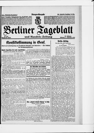 Berliner Tageblatt und Handels-Zeitung vom 08.09.1926