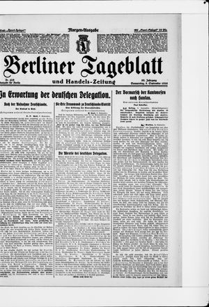 Berliner Tageblatt und Handels-Zeitung vom 09.09.1926