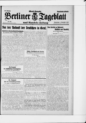 Berliner Tageblatt und Handels-Zeitung on Sep 9, 1926