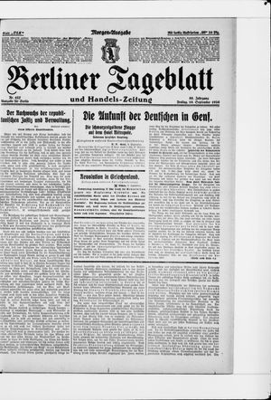 Berliner Tageblatt und Handels-Zeitung vom 10.09.1926