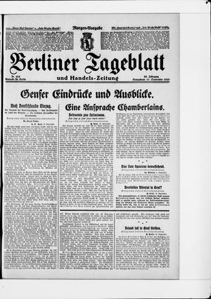 Berliner Tageblatt und Handels-Zeitung vom 11.09.1926