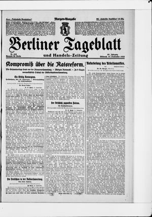 Berliner Tageblatt und Handels-Zeitung vom 15.09.1926